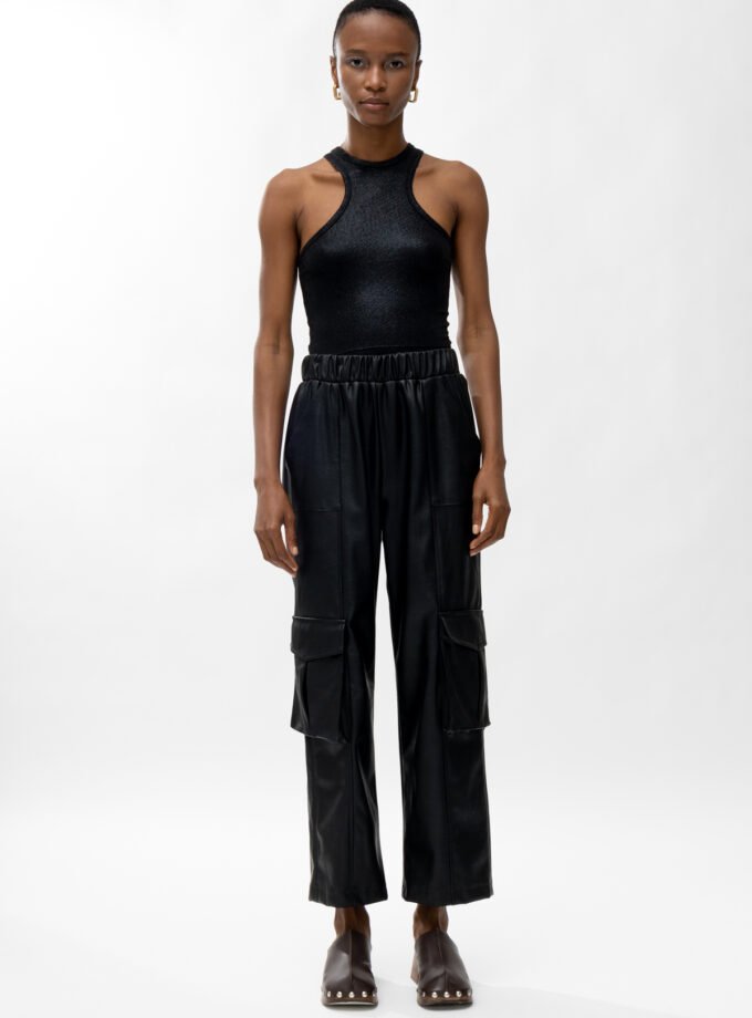 Gaia Black Leather Pants