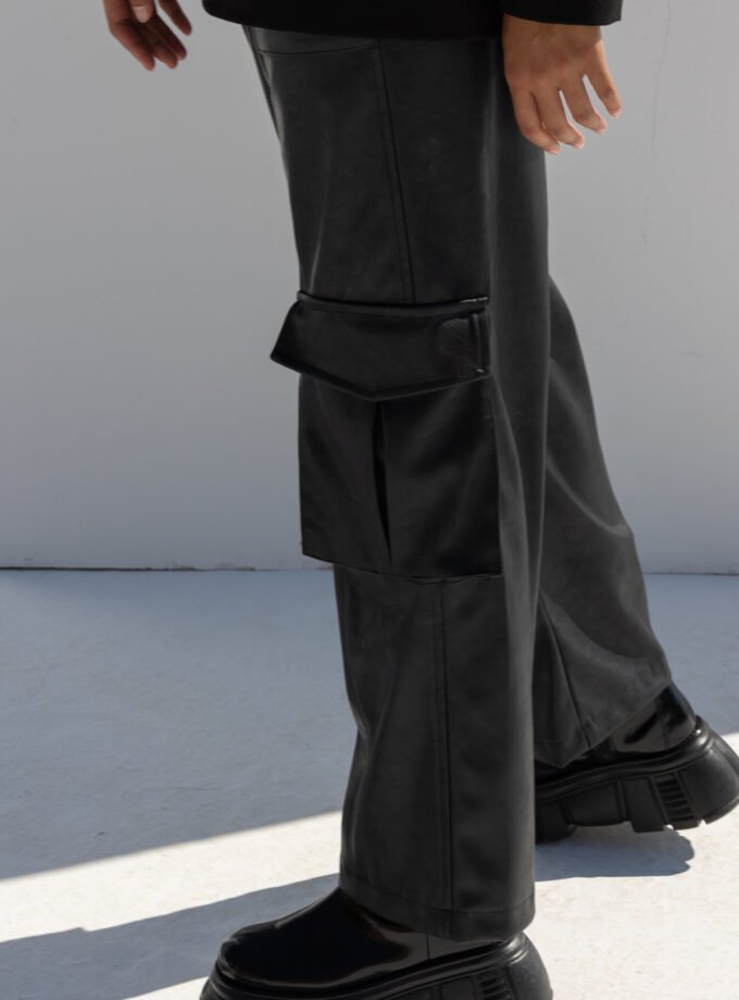 Gaia Black Leather Pants