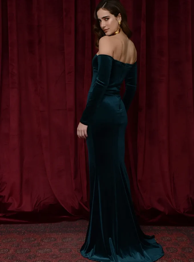 Ivvi Green Velvet Dress