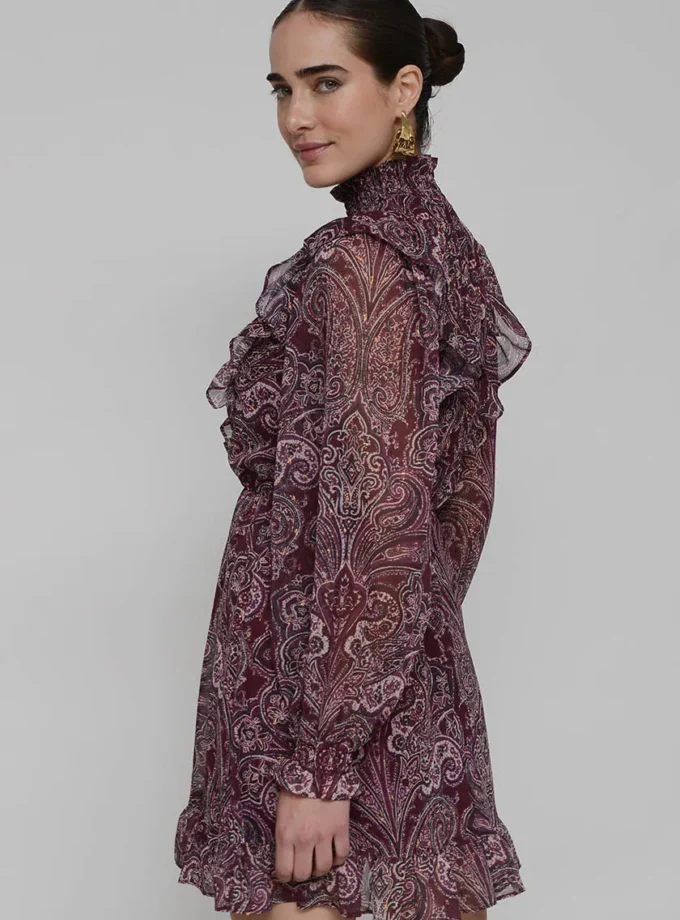 Kris Purple Print Dress