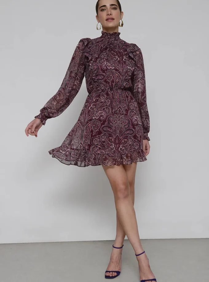 Kris Purple Print Dress