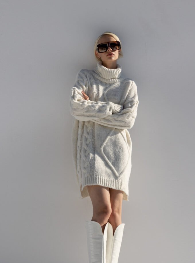 Anisha White Knit Dress