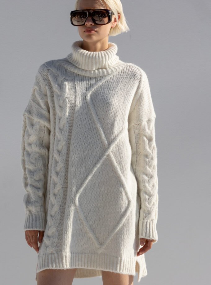 Anisha White Knit Dress