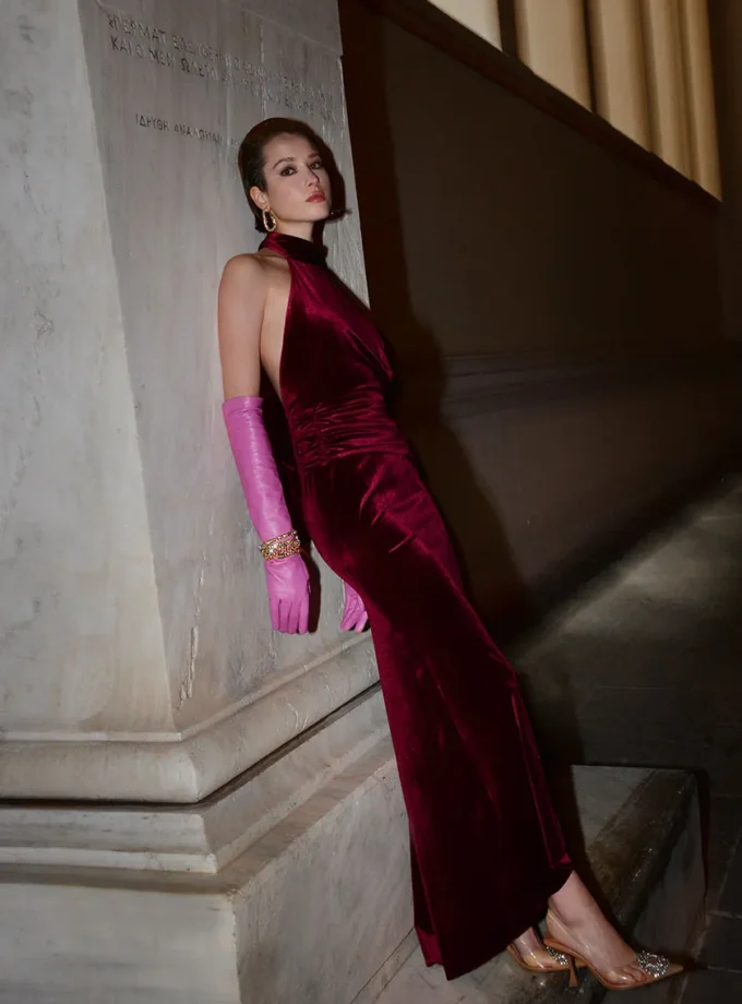 Luisa Red Wine Dress