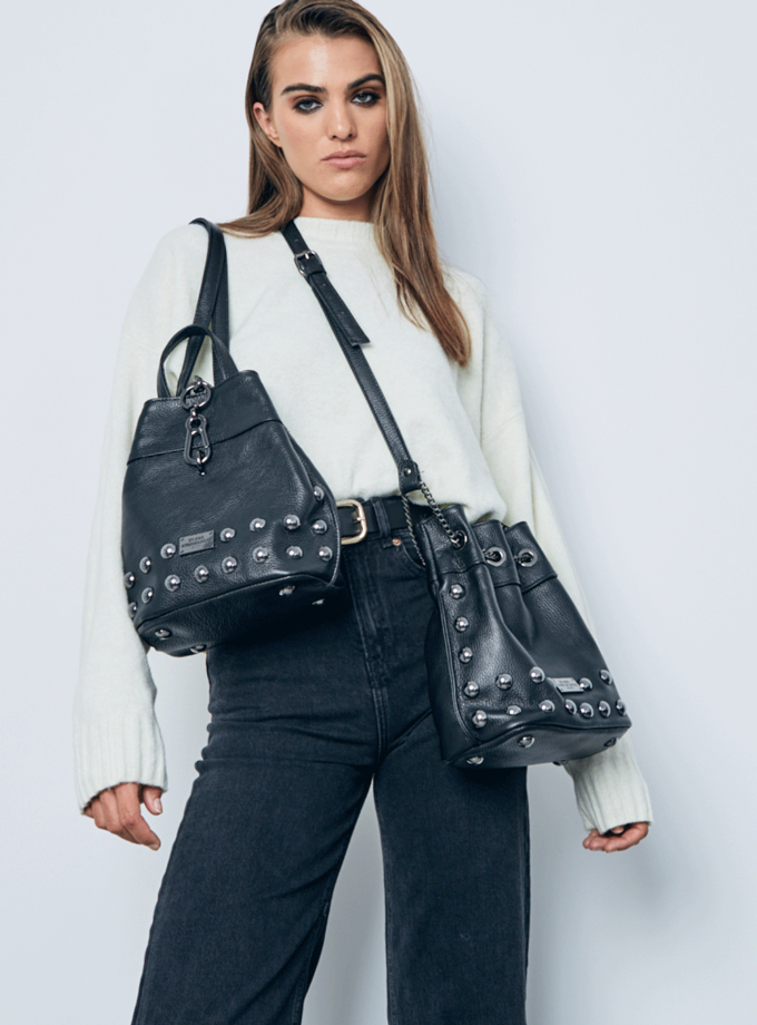 Black N’ Metal Mini Backpack Black