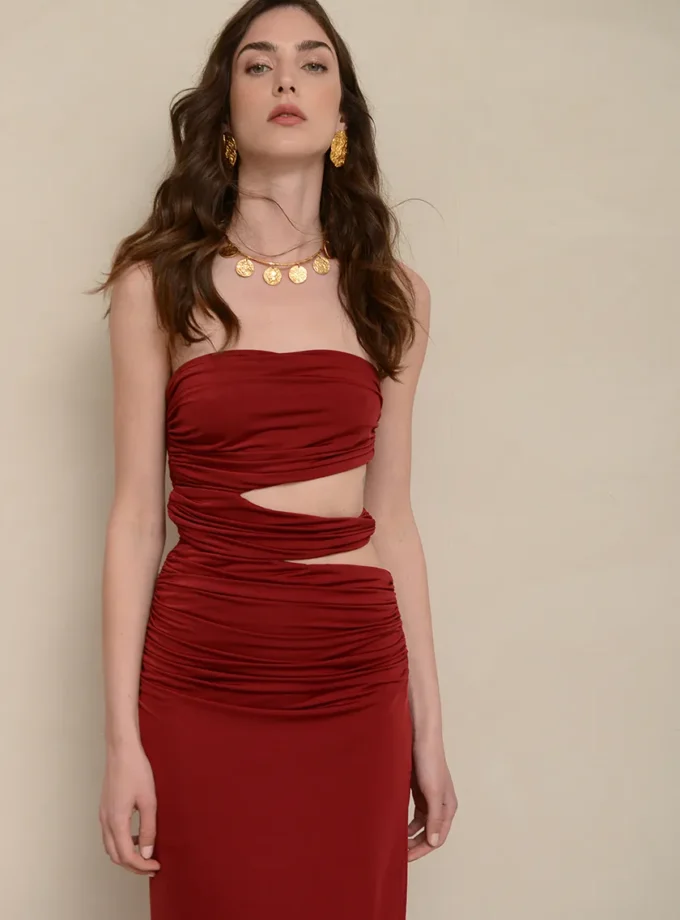 Aurelia Red Wine Dress