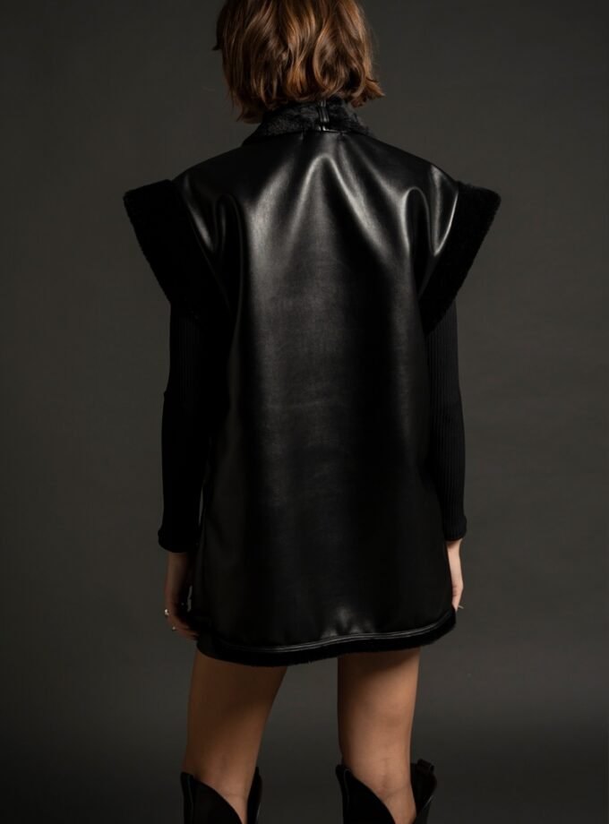 Lacquer Vest -Eco Leather & Fur