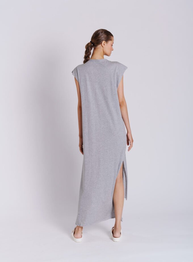 Logo Tee Dress Assymetric grey