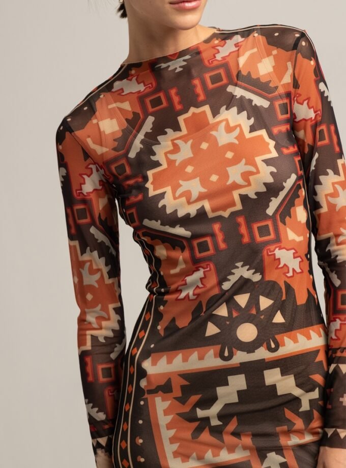 Labyrinth Mesh Long Dress