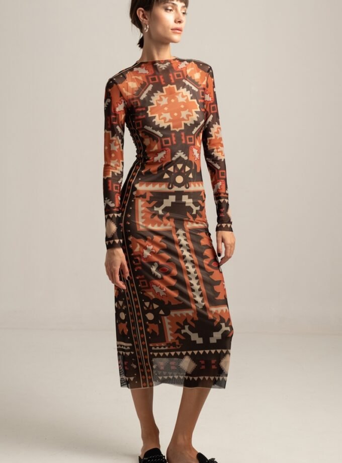 Labyrinth Mesh Long Dress