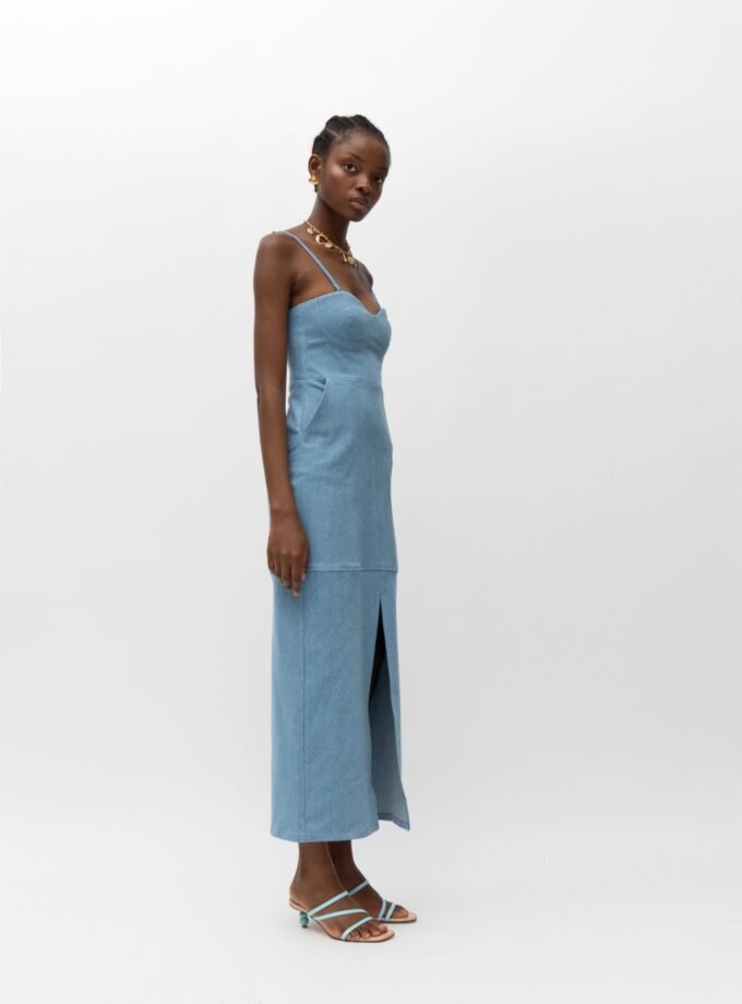 Shadia Light Blue Denim Dress