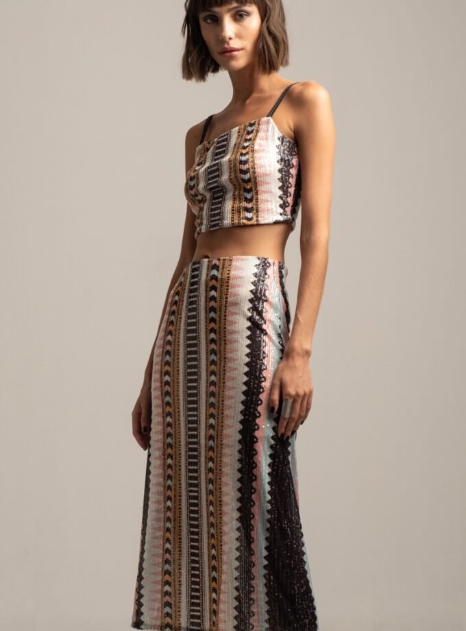 Lucid Sequin Midi Skirt