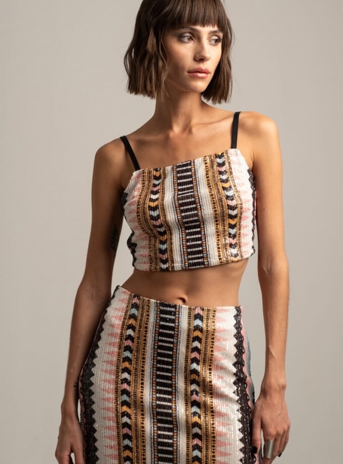 Lucid Sequin Crop Top