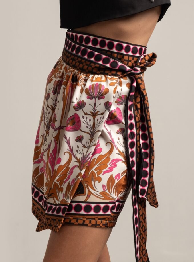 Lotus Wrap Mini Skirt