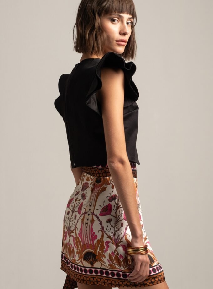 Lotus Wrap Mini Skirt