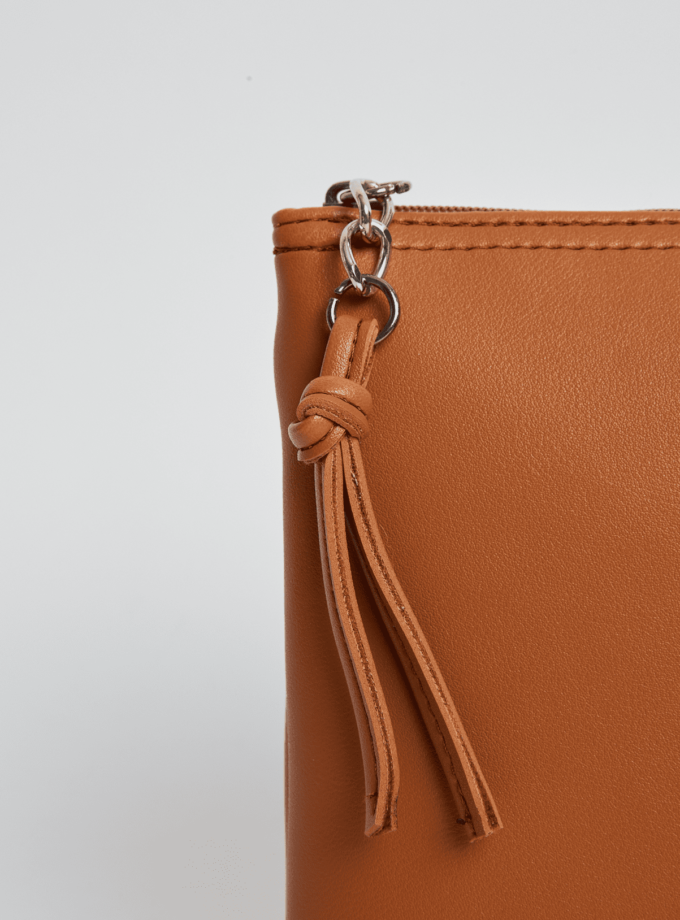 In The Island Clutch Bag Cognac
