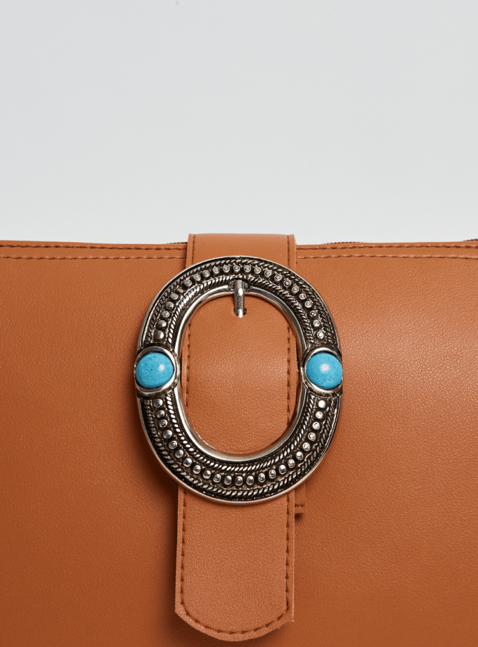 In The Island Clutch Bag Cognac