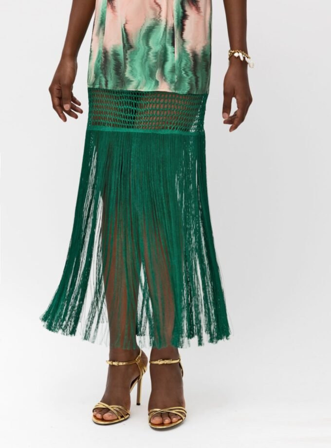 Victoria Green Print Dress