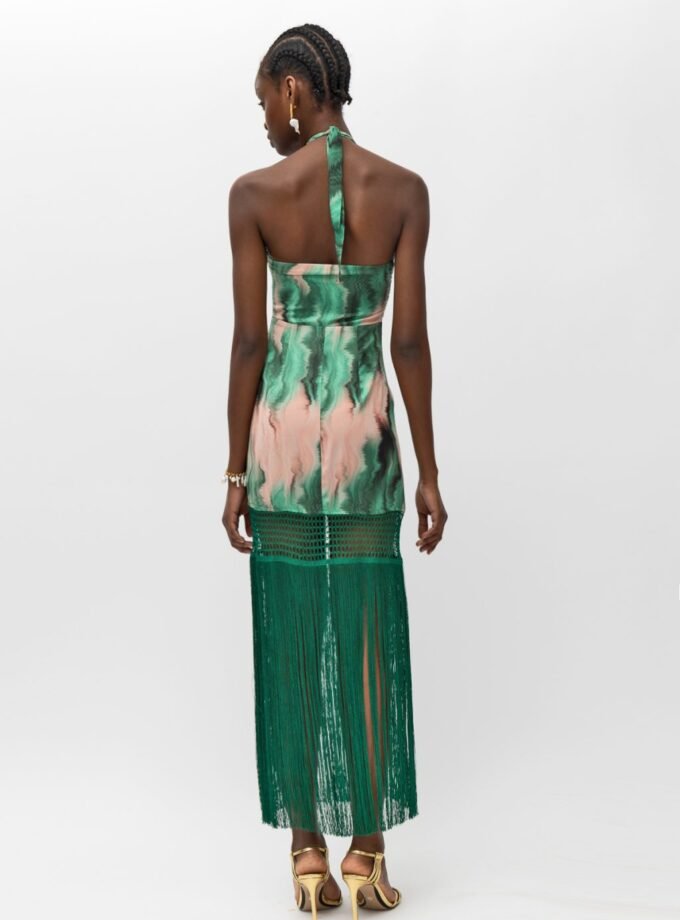 Victoria Green Print Dress