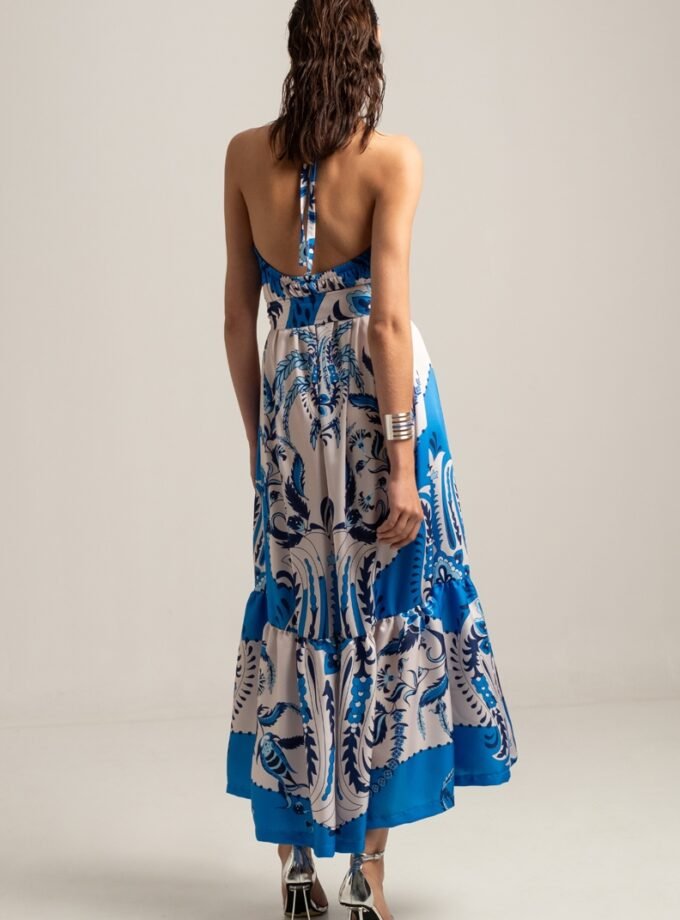 Damask Silky Maxi Dress