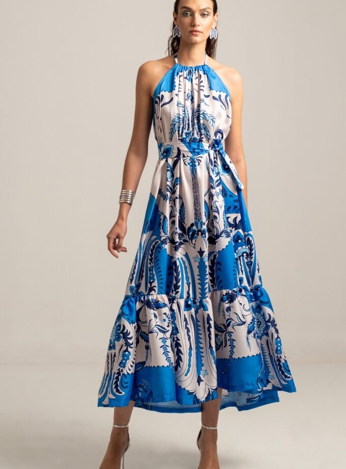 Damask Silky Maxi Dress