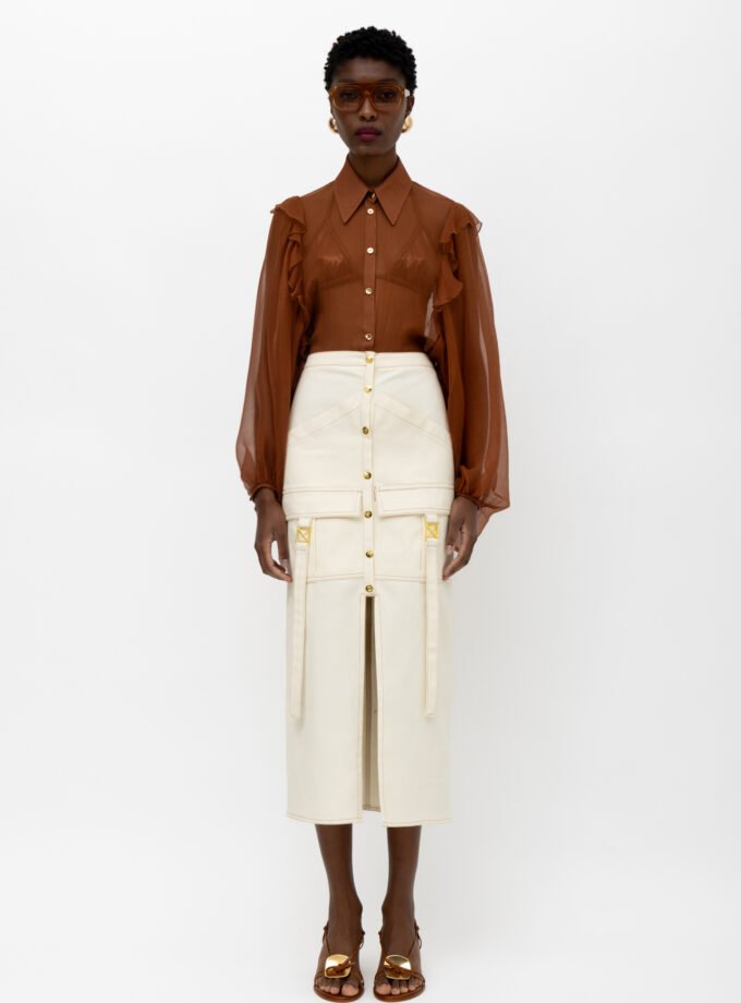 Electra Silk Shirt Brown