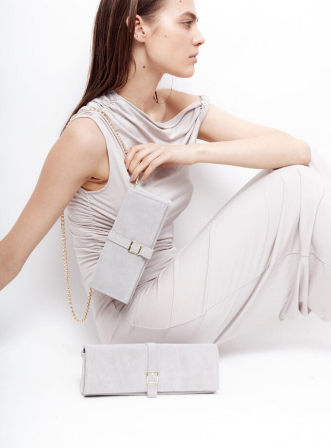 Feminine Clutch Small Ice Grey