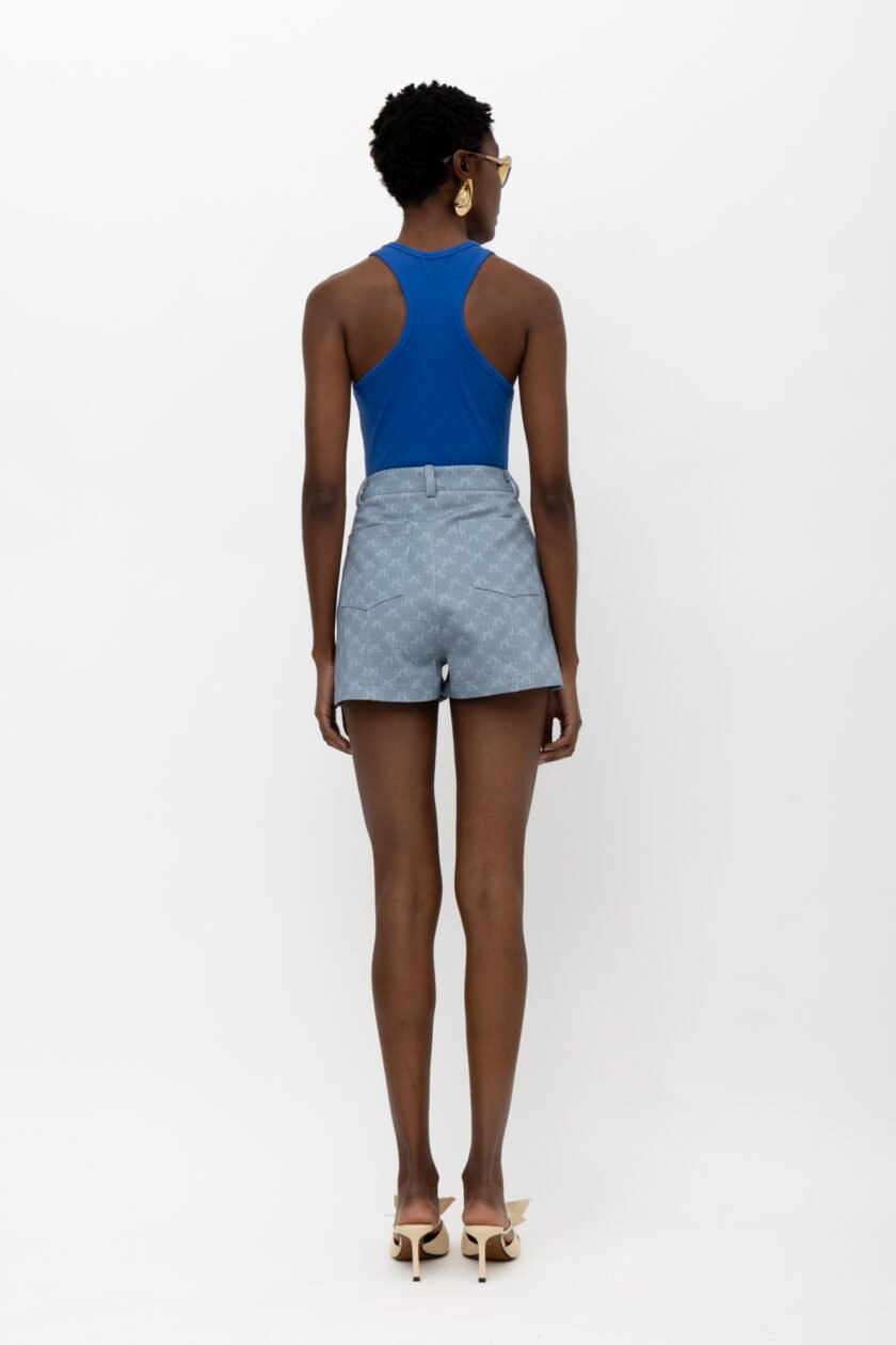 Zenzi Monogram Denim Shorts - Image 2