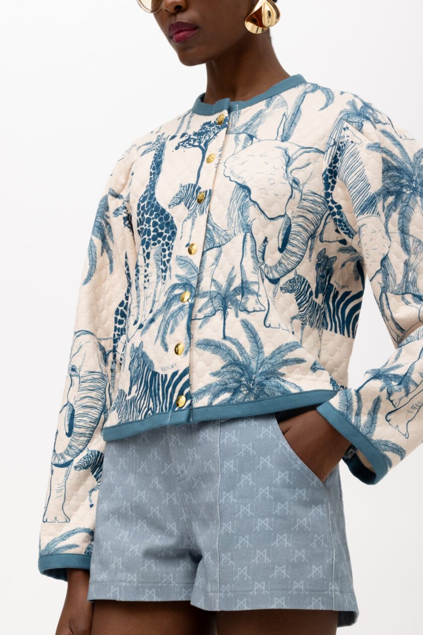 Zenzi Monogram Denim Shorts - Image 4