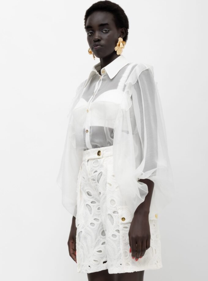 Electra Silk Shirt White