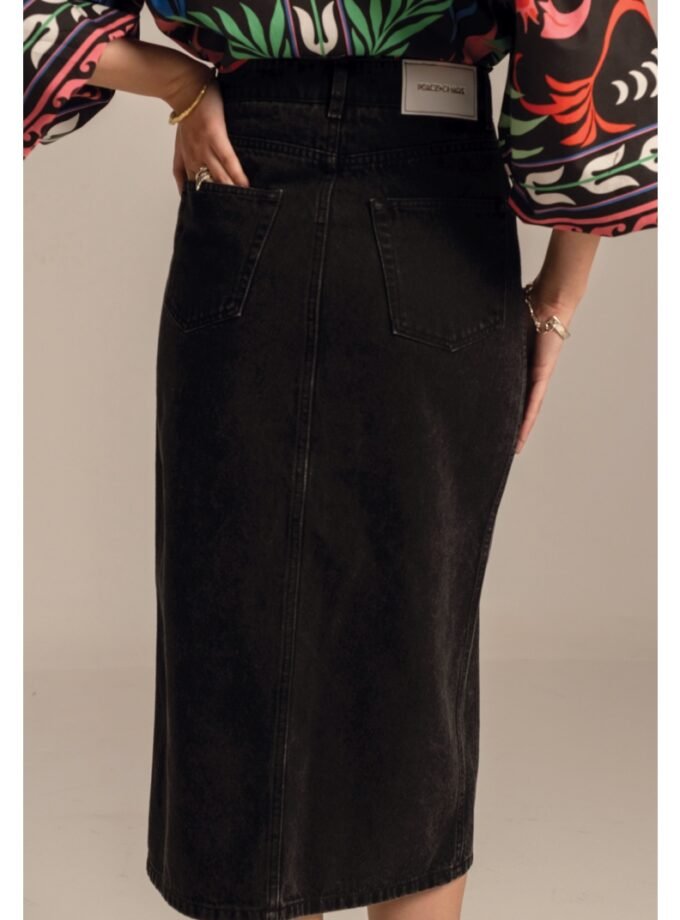 Karmic Denim Skirt Black - Cotton