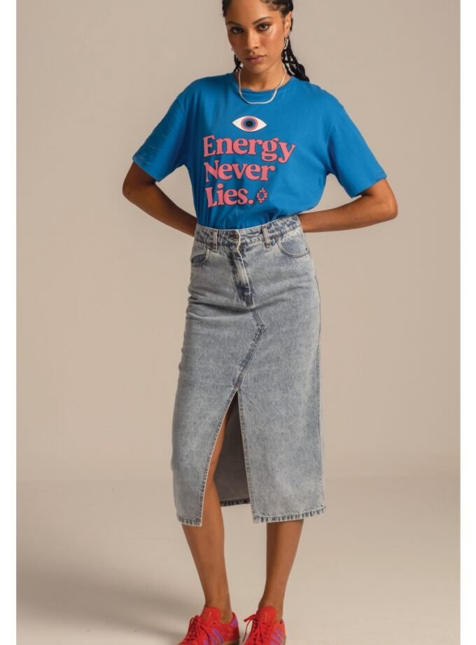 Karmic Denim Blue Skirt - Cotton