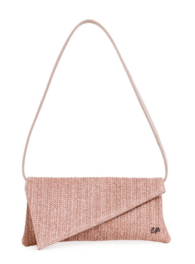 Cap Clutch Straw Pink