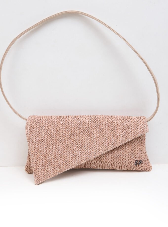Cap Clutch Straw Pink