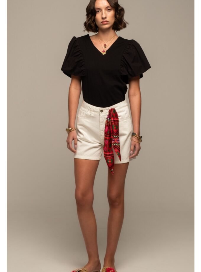 Karmic Denim Shorts White