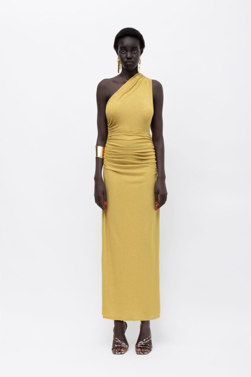 Khiara Lime Glitter Dress